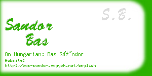 sandor bas business card